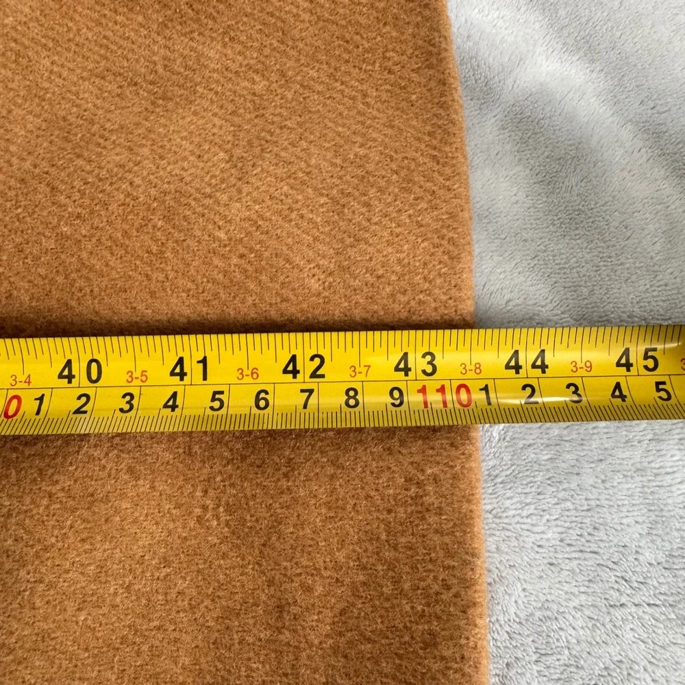 Topshop Women's Camel Brown Longline Open Front Winter Overcoat Jacket Size US 4